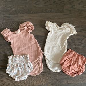Newborn Girls Ruffle Set- Onesie and Bloomers